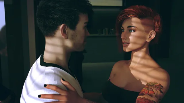 Intertwined visual novel scene render from Episode 1