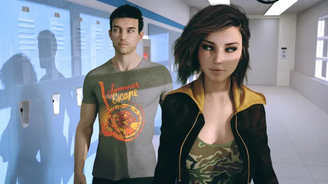 Intertwined visual novel scene render from Episode 1
