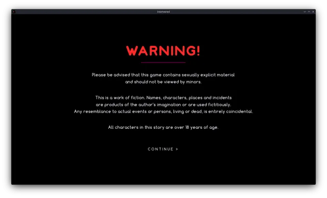 Intertwined game UI design: warning screen